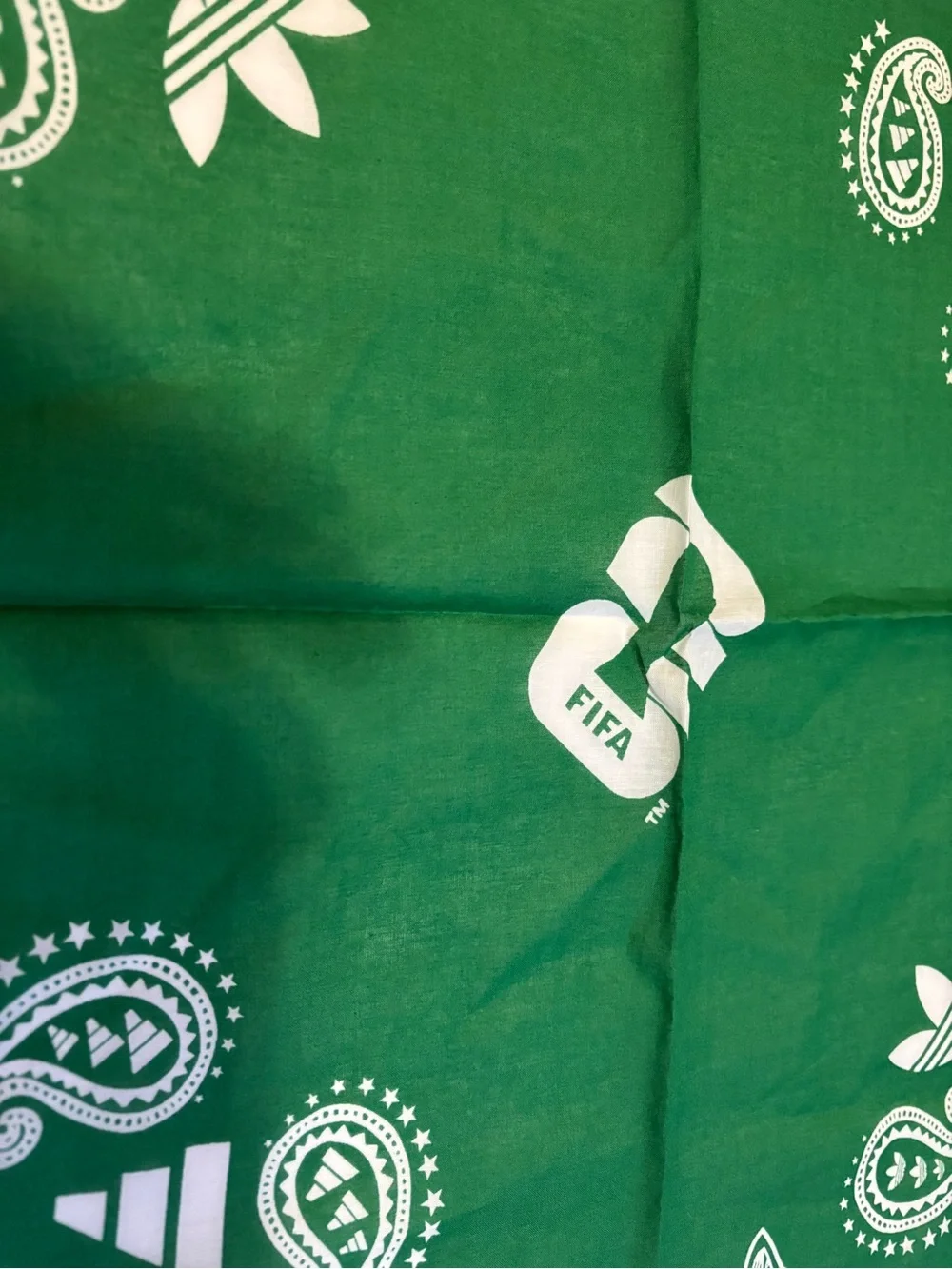 adidas Fifa Nations Green Bandana with White Paisley